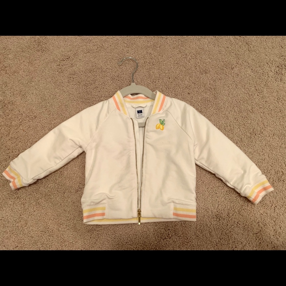 Janie and Jack Lemon zipped sweater